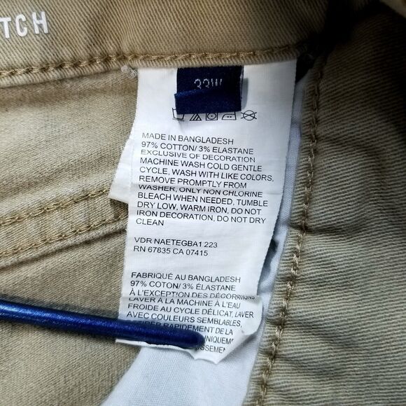 Nautica Jeans Mens 33x30 Brown Slim Fit Stretch Medium Wash Denim Button Zip - Picture 9 of 11